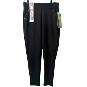 Polished & Poised Black Pants, Subtle Sparkle, Slim Stretch Smoothing, PETITE XL